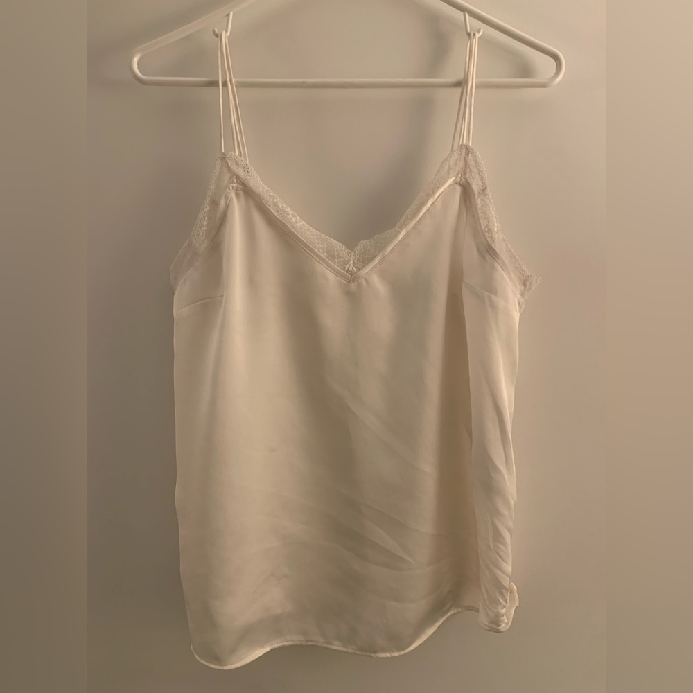 Abercrombie White satin tank top